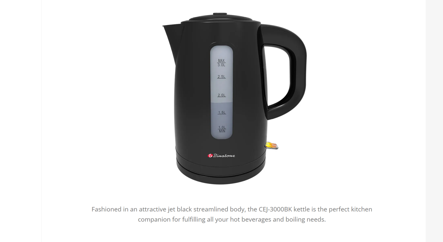Binatone Electric Jug CEJ-3000G – Boil, Sip, Enjoy!