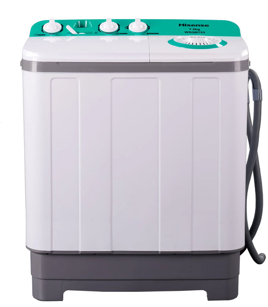 Hisense 7.5KG Twin Tub Top Load Washing Machine – Powerful Wash & Spin Combo 🌀🧺