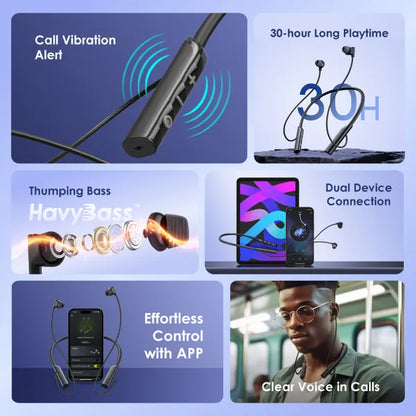 🎧 Oraimo Necklace Lite Call Vibration Wireless Headphones